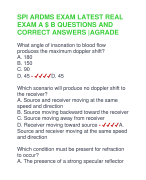 SPI ARDMS EXAM LATEST REAL  EXAM A $ B QUESTIONS AND  CORRECT ANSWERS |AGRADE
