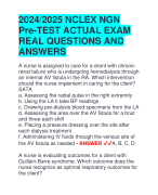2024/2025 NCLEX NGN  Pre-TEST ACTUAL EXAM  REAL QUESTIONS AND  ANSWERS