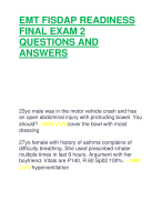 EMT FISDAP READINESS  FINAL EXAM 2  QUESTIONS AND  ANSWERS