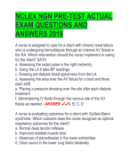 NCLEX NGN PRE-TEST ACTUAL  EXAM QUESTIONS AND  ANSWERS 2019