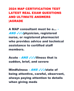 2024 MAP CERTIFICATION TEST  LATEST REAL EXAM QUESTIONS  AND ULTIMATE ANSWERS  |AGRADE