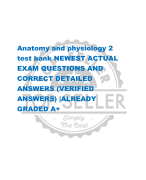 Anatomy & Physiology  Test Bank Chapter 3 EXAM LATEST 2023- 2024 ACTUAL EXAM  150+ QUESTIONS AND  CORRECT  ANSWERS/ALREADY  GRADED A+