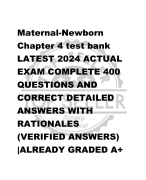 Maternal-Newborn  Chapter 4 test bank  LATEST 2024 ACTUAL  EXAM COMPLETE 400  QUESTIONS AND  CORRECT DETAILED  ANSWERS WITH  RATIONALES  (VERIFIED ANSWERS)  |ALREADY GRADED A+