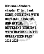 ATI Maternal newborn proctored  test bank EXAM QUESTIONS WITH  DETAILED ANSWERS AND ACTUAL  LATEST VERSIONS FOR  GUARANTEED PASS 2024-2025