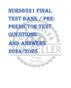 NURS6521 Final  TEST BANK / PrePredictor Test  Questions  and Answers  2024/2025 