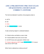 AMCA PHLEBOTOMY PRE-TEST EXAM 150 QUESTIONS AND DETAILED CORRECT ANSWERS