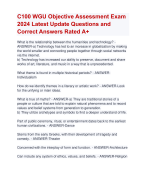 C100 WGU Objective Assessment Exam 2024 Latest Update Questions and  Correct Answers Rated A+ | Certified C 100 WGU Objective Assessment Exam  2024 Quiz with Accurate Solutions Aranking Allpass