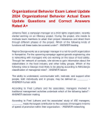 Organizational Behavior Exam Latest Update  2024 Organizational Behavior Actual Exam  Update Questions and Correct Answers  Rated A+ | Certified Organizational Behavior Exam 2024  Quiz wiith Accurate Solutions Aranking Allpass