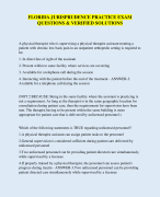 FLORIDA JURISPRUDENCE PRACTICE EXAM  QUESTIONS & VERIFIED SOLUTIONS