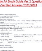 Uniqlo AA Study Guide Ver. 2 Questions  With Verified Answers 2023/2024