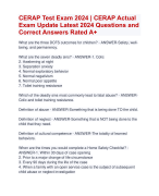 CERAP Test Exam 2024 | CERAP Actual  Exam Update Latest 2024 Questions and  Correct Answers Rated A+ | Certified CERAP Exam 2024  Quiz with Accurate Solutions Aranking Allpass