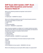 SHP Exam 2024 Update | SHP- Book  Exam 2024 Questions and Correct  Answers Rated A+ | Certified SHP Exam 2024 Quiz with Accurate Solutions Aranking Allpass