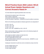 NCLE Practice Exam 2024 Latest | NCLE  Actual Exam Update Questions and  Correct Answers Rated A+ | Certified NCLE Practice Exam 2024  Quiz with Accurate Solutions Aranking Allpass
