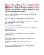 The Air Assault School Phase II Exam Update  2024 Latest Update | The Air Assault School  Phase II Actual Exam Update Questions and  Correct Answers Rated A+ | Certified The Air Assault School Phase II Exam  2024  Quiz with Accurate solutions Aranking Allpass