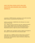 AAPC CPB FINAL EXAM LATEST 2024-2025  QUESTIONS AND ANSWERS WELL VERIFIED  GRADED A+