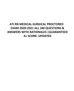 ATI RN MEDICAL-SURGICAL PROCTORED  EXAM 2020-2021 ALL 180 QUESTIONS &  ANSWERS WITH RATIONALES |GUAR
