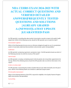 NHA CEHRS EXAM 2024-2025 WITH  ACTUAL CORRECT QUESTIONS AND  VERIFIED DETAILED  ANSWERS|FREQUENTLY TESTED  QUESTIONS AND SOLUTIONS  |ALREADY GRADED  A+|NEWEST|LATEST UPDATE  |GUARANTEED PASS