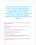 NHA CBCS CERTIFICATION EXAM AND  PRACTICE EXAM 2024-2025 WITH  ACTUAL CORRECT QUESTIONS AND  VERIFIED DETAILED ANSWERS  |FREQUENTLY TESTED QUESTIONS AND  SOLUTIONS |ALREADY GRADED  A+|NEWEST|GUARANTEED PASS |LATEST  UPDATE