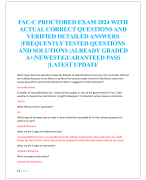 FAC-C PROCTORED EXAM 2024 WITH  ACTUAL CORRECT QUESTIONS AND  VERIFIED DETAILED ANSWERS  |FREQUENTLY TESTED QUESTIONS  AND SOLUTIONS |ALREADY GRADED  A+|NEWEST|GUARANTEED PASS  |LATEST UPDATE