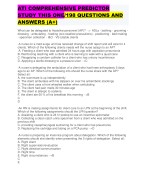 ATI COMPREHENSIVE PREDICTOR STUDY THIS ONE/198 QUESTIONS AND ANSWERS (A+)