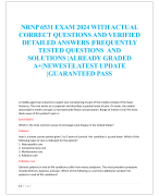 NRNP 6531 EXAM 2024 WITH ACTUAL  CORRECT QUESTIONS AND VERIFIED  DETAILED ANSWERS |FREQUENTLY  TESTED QUESTIONS AND  SOLUTIONS |ALREADY GRADED  A+|NEWEST|LATEST UPDATE  |GUARANTEED PASS