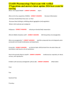 USAHS Pharmacology Final exam with verified 171questions and answers latest update 2024 best exam for nursing