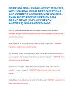 NEIEP 800 FINAL EXAM LATEST 2024-2025 WITH 300 REAL EXAM BEST QUESTIONS AND CORRECT ANSWERS NEIP 800 FINAL EXAM MOST RECENT VERSION 2024 BRAND NEW!! (100% ACCURACY ANSWERS) GUARANTEED PASS.