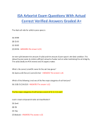 ISA Arborist Exam Questions With Actual  Correct Verified Answers Graded A+ 