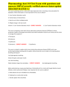 Pharmacology hesi 315 Test Exam with questions and answers 100%Correctly verified answers latest update 2024/2025 RATED A+