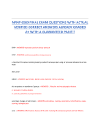 NSG 533 ADVANCED PHARMACOLOGY EXAM QUESTIONS WITH VERIFIED  ANSWERS CURRENTLY TESTING VERSIONS AND SOLUTIONS GRADED A+ NEWEST  EXAM!! 