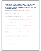 MSSC MAINTENANCE AWARENESS EXAM 2023-2024  ACTUAL EXAM 250 QUESTIONS AND CORRECT  DETAILED ANSWERS WITH RATIONALES (VERIFIED  ANSWERS)|AGRADE 