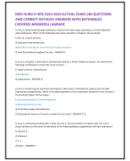 MED-SURG II HESI 2023-2024 ACTUAL EXAM 140 QUESTIONS  AND CORRECT DETAILED ANSWERS WITH RATIONALES  