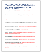 ONS CHEMO CERTIFICATION RENEWAL EXAM  LATEST 2023-2024 ACTUAL EXAM 350 QUESTIONS  AND CORRECT DETAILED ANSWERS WITH  RATIONALES|AGRADE  