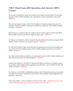 CBCS Final Exam 2023 Questions and Answers 100%  Correct