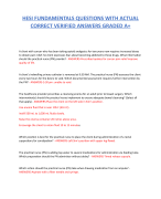 HESI FUNDAMENTALS QUESTIONS WITH ACTUAL  CORRECT VERIFIED ANSWERS GRADED A+ 