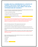 FLORIDA DENTAL JURISPRUDENCE LATESTEXAM  VERSION AND STUDY GUIDE 2023-2024 ACTUAL  EXAM 200 QUESTIONS AND CORRECT DETAILED  ANSWERS|ALREADY GRADED A