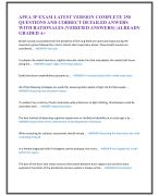 APEA 3P EXAM LATEST VERSION COMPLETE 250  QUESTIONS AND CORRECT DETAILED ANWERS  WITH RATIONALES (VERIFIED ANSWERS) |ALREADY  GRADED A+