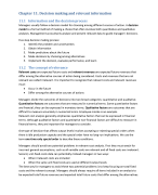 Samenvatting Cost accounting, a managerial emphasis (chapter 11, 19, 20, 21)