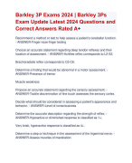 Barkley 3P Exams 2024 | Barkley 3Ps  Exam Update Latest 2024 Questions and  Correct Answers Rated A+ | Certified Barkley 3P ExamUpdate 2024  Quiz with Accurate Solutions Aranking Allpass