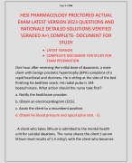HESI PHARMACOLOGY PROCTORED ACTUAL  EXAM LATEST VERSION 2023 QUESTIONS AND  RATIONALE DETAILED SOLUT