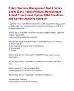 Publix Produce Management Test Practice Exam 2024 | Publix Produce Management  Actual Exam Latest Update 2024 Questions  and Correct Answers Rated A+ | Verified Publix Produce Management Practice Exam 2024 Quiz with Accurate Solutions Aranking Allpass 