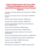 Publix Deli Management Test Exam 2024|  Publix Deli Management Exam Update  Latest 2024 Questions and Correct Answers  Rated A+ | Verified Publix Deli Management  Exam 2024 Quiz with Accurate Solutions Aranking Allpass
