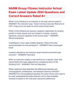 NASM Group Fitness Instructor Actual  Exam Latest Update 2024 Questions and  Correct Answers Rated A+ | Verified NASM Group Fitness Instructor Actual  Exam 2024 Quiz with Accurate Solutions Aranking Allpass