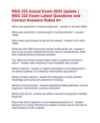 NSG 322 Actual Exam 2024 Update |  NSG 322 Exam Latest Questions and  Correct Answers Rated A+ | Verified NSG 322 Exam 2024 Quiz with Accurate Solutions Aranking Allpass