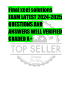 Final xcel solutions  EXAM LATEST 2024-2025  QUESTIONS AND  ANSWERS WELL VERIFIED  GRADED A+