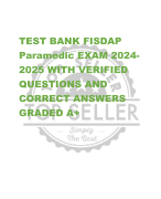 TEST BANK FISDAP  Paramedic EXAM 2024- 2025 WITH VERIFIED  QUESTIONS AND  CORRECT ANSWERS  GRADED A+