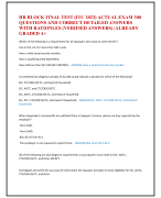 HR BLOCK FINAL TEST (ITC 2023) ACTUAL EXAM 300  QUESTIONS AND CORRECT DETAILED ANSWERS  WITH RATIONLES (VERIFIED ANSWERS) |ALREADY  GRADED A+