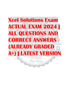 Xcel Solutions Exam ACTUAL EXAM 2024 |  ALL QUESTIONS AND  CORRECT ANSWERS  (ALREADY GRADED  A+) | LATEST VERSION