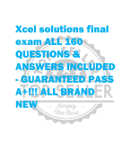 Xcel solutions final  exam ALL 160  QUESTIONS &  ANSWERS INCLUDED  - GUARANTEED PASS  A+!!! ALL BRAND  NEW