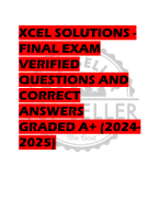 XCEL SOLUTIONS - FINAL EXAM VERIFIED  QUESTIONS AND  CORRECT  ANSWERS  GRADED A+ (2024- 2025)